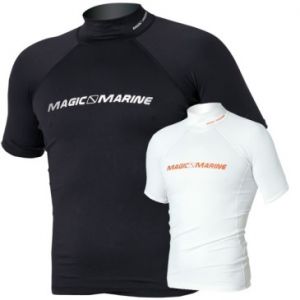Magic Marine Cube Rash Vest Short Sleeve White